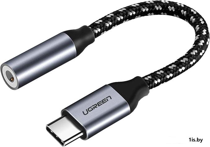 Переходник USB Type-C --  3.5 мм jack "Ugreen" AV142 [30632]  Black 