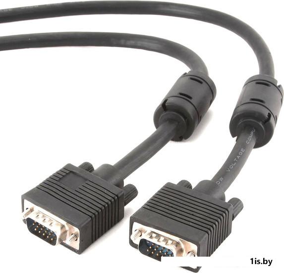 Кабель VGA PRO папа-папа  3.0m "Cablexpert" [CC-PPVGA-10-B]  Black  - с фильтрами; экран